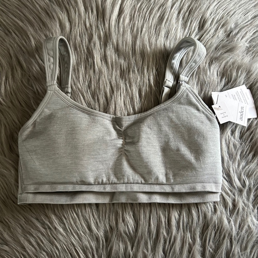 Auden Nursing & Pumping Bra Womens Size‎ Small Gray Wireless Hands Free Smooth